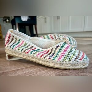 MAYPOL Made In Spain Colorful Striped Ballerina Espadrille Flats Size 38 (7.5)